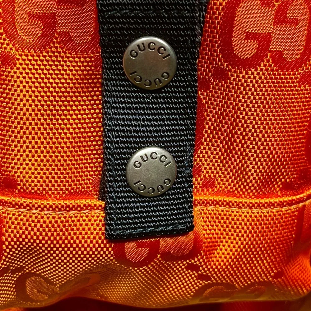 GUCCI Off The Grid Backpack Econyl Orange GG Logo Sustainable Rucksack Luxurious - Picture 10 of 16